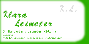 klara leimeter business card